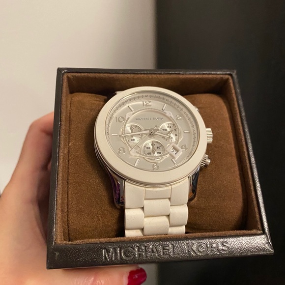 Silver/White Michael Kors Watch
